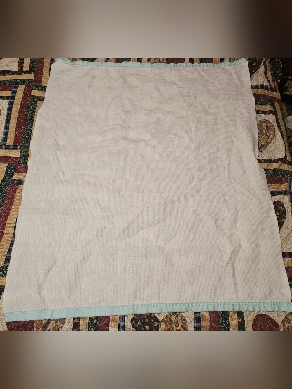 Light Aqua White Baby Blanket
